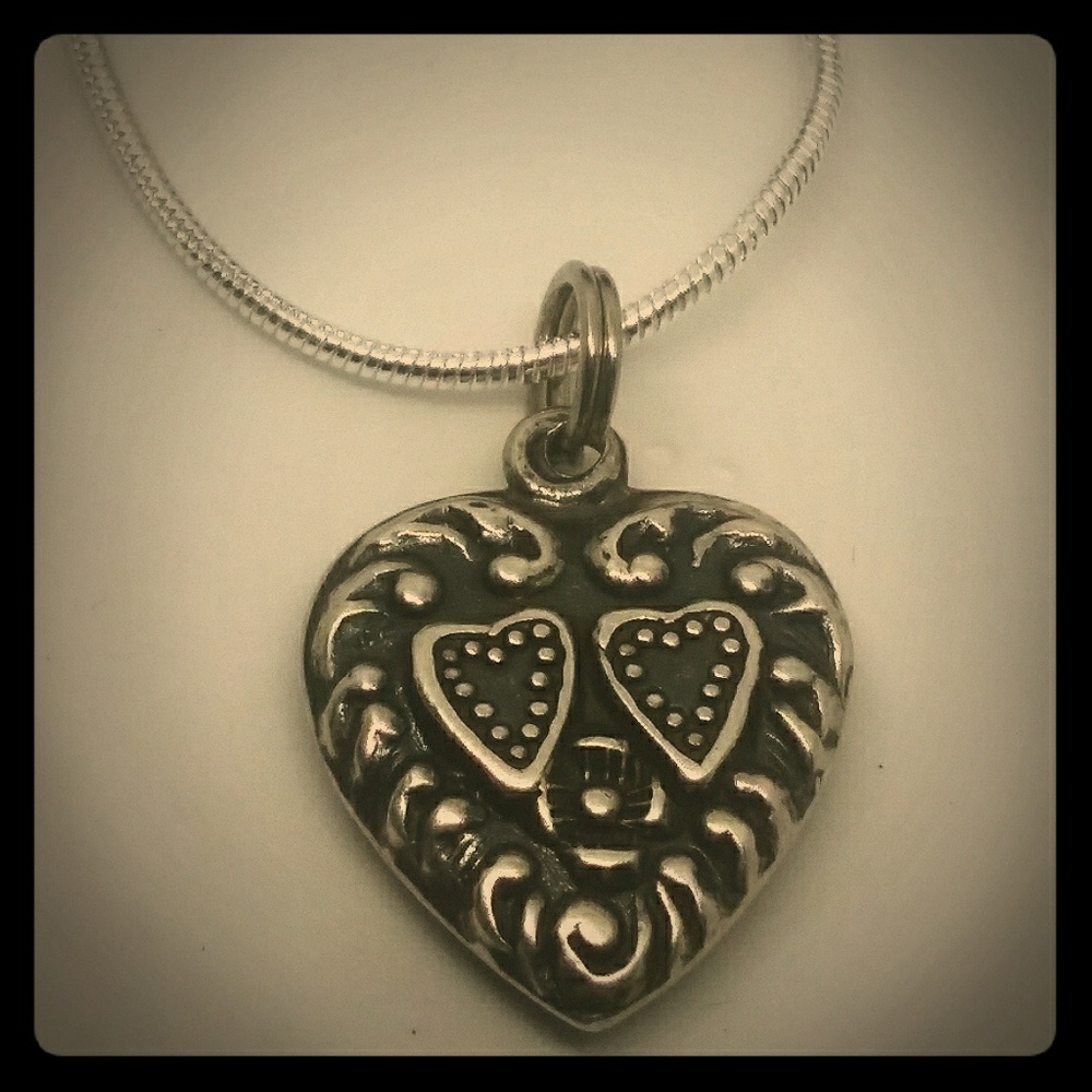 Sterling necklace and heart pendant